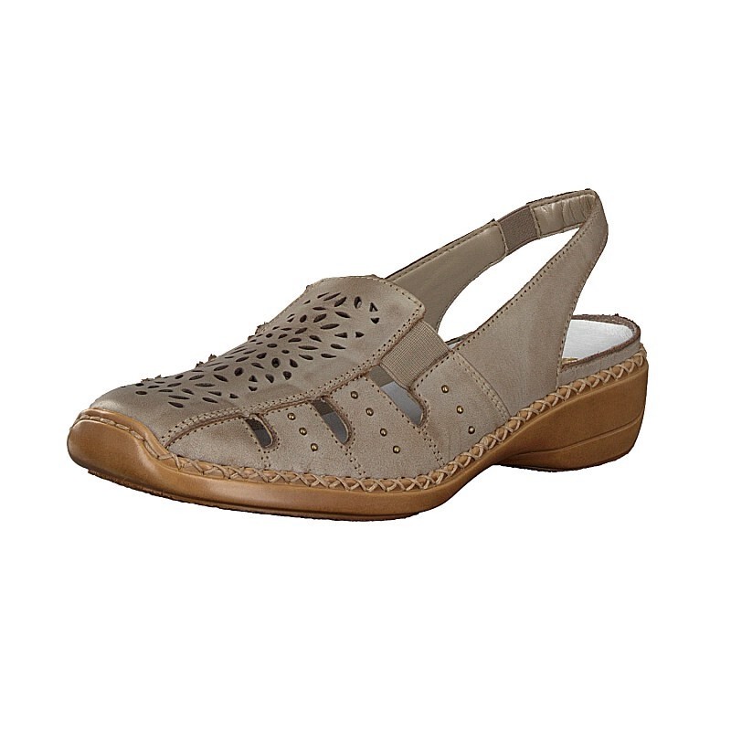 Slip On Rieker 41390-62 Para Mulher - Bege